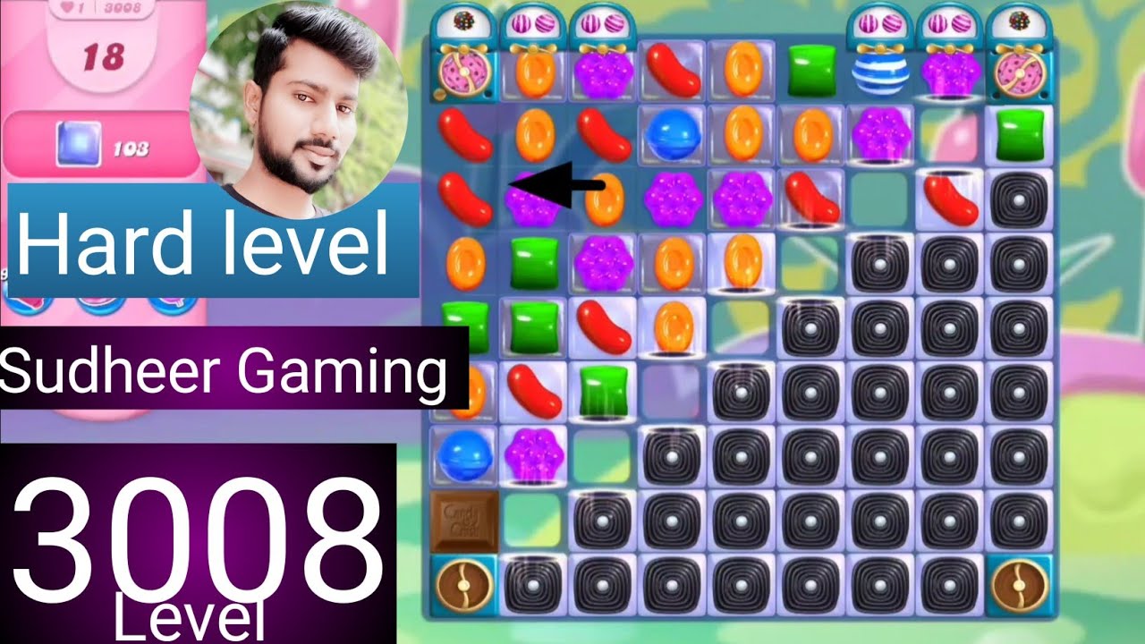 Candy crush saga level 3008 । Tough level । No boosters । Candy crush saga 3008 । Sudheer Gaming