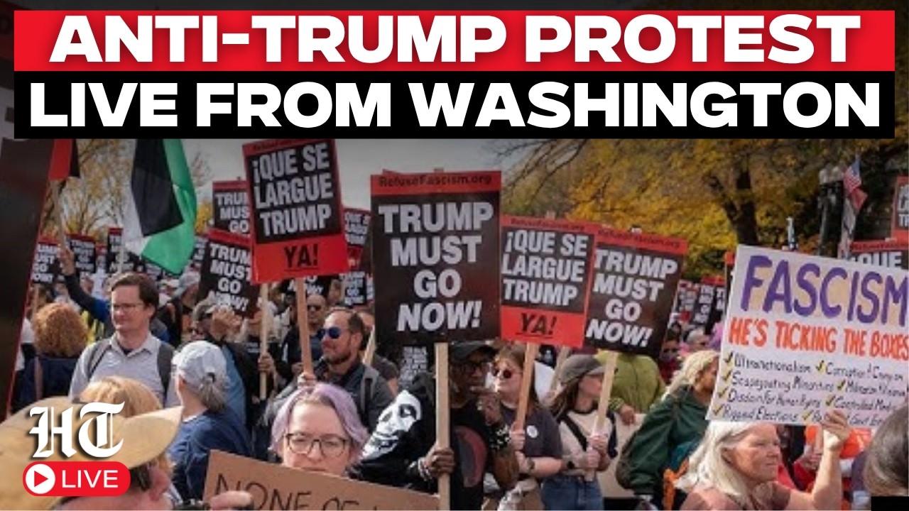 Anti-Trump Protest LIVE DC: HUGE 'No Kings' Protest in Washington Against US President Donald Trump