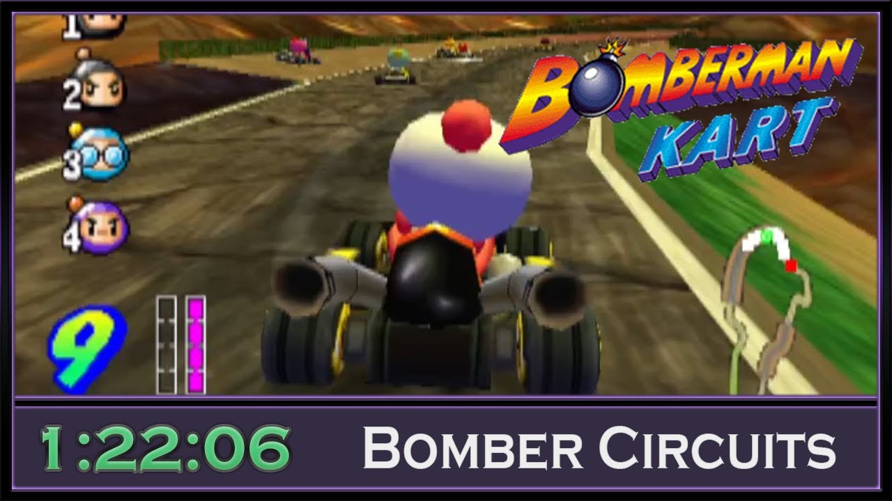 Bomberman Kart Speedrun: Bomber Circuits - 1:22:06