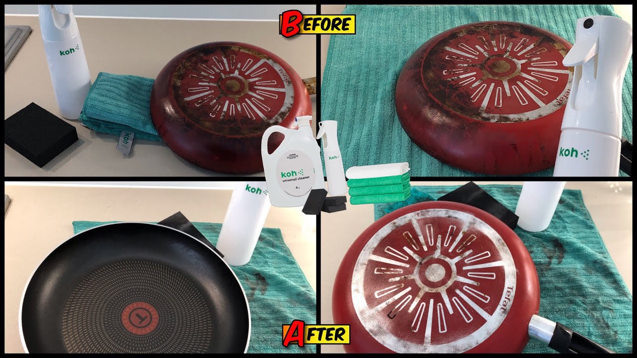 HOW I CLEANED MY Tefal pan with KOH cleaning product - formerly ekoworx #cleanedbykoh