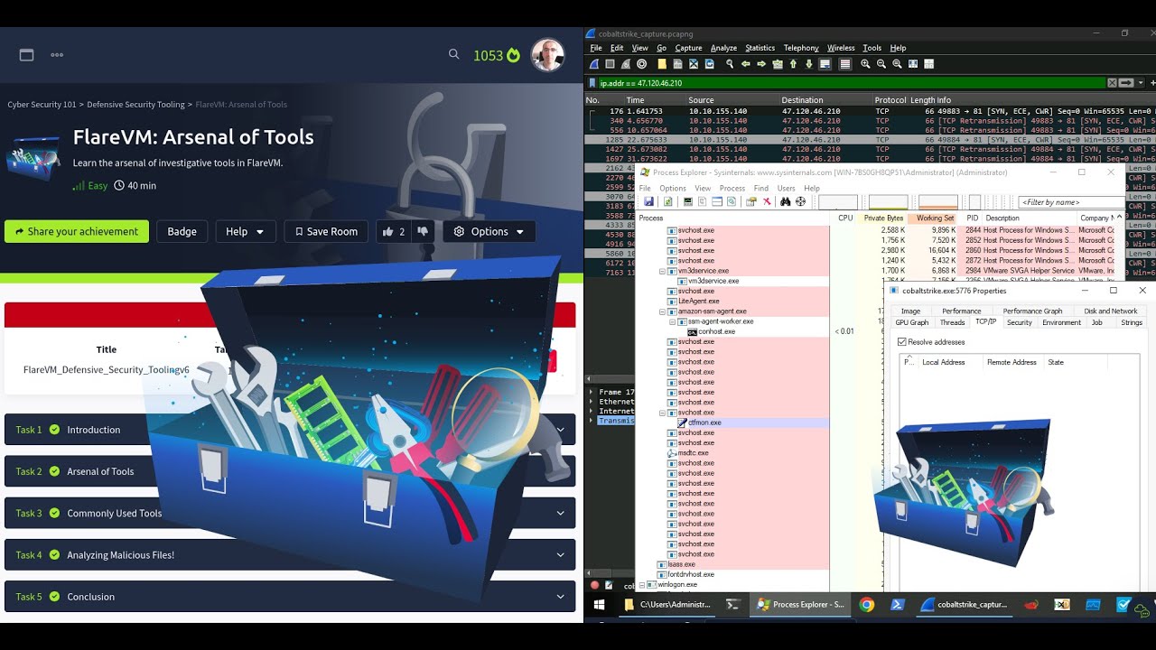 TryHackMe FlareVM Arsenal of Tools forensics incident response malware investigation tools | SAL1