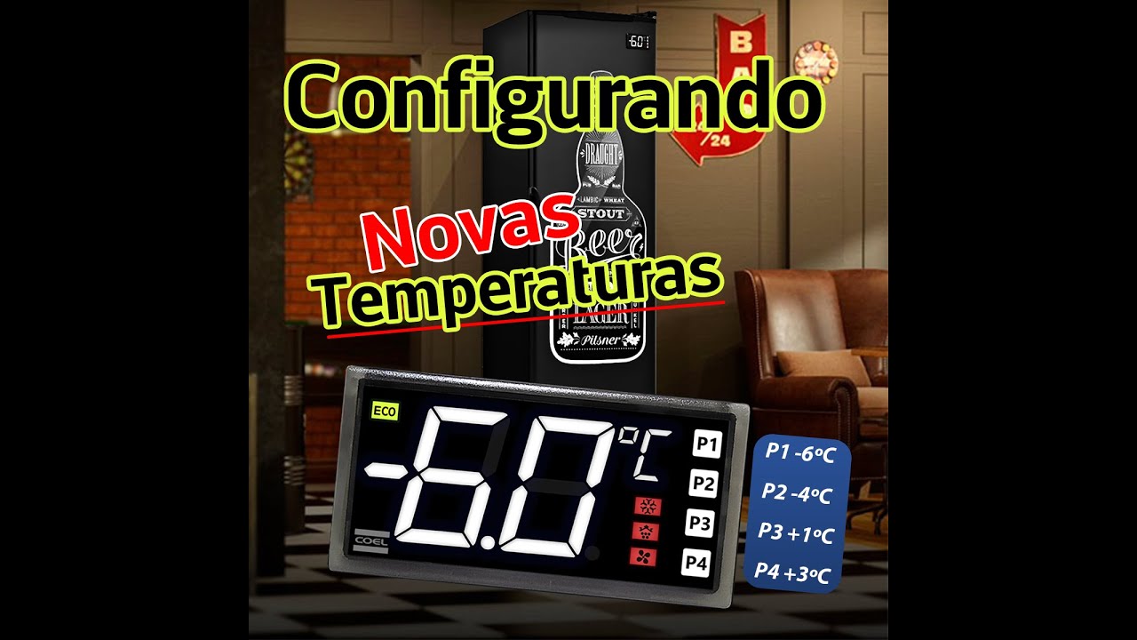 Como configurar novas temperaturas de trabalho na cervejeira