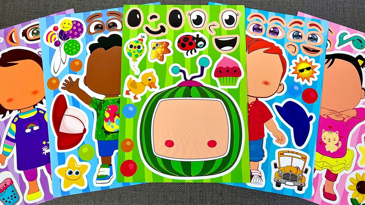 [🍒Paper DIY🍒] Easy CoComelon Sticker Book DIY 🍼 Make Baby JJ, TomTom, Cody 1-2-3 | ASMR DIY Paper