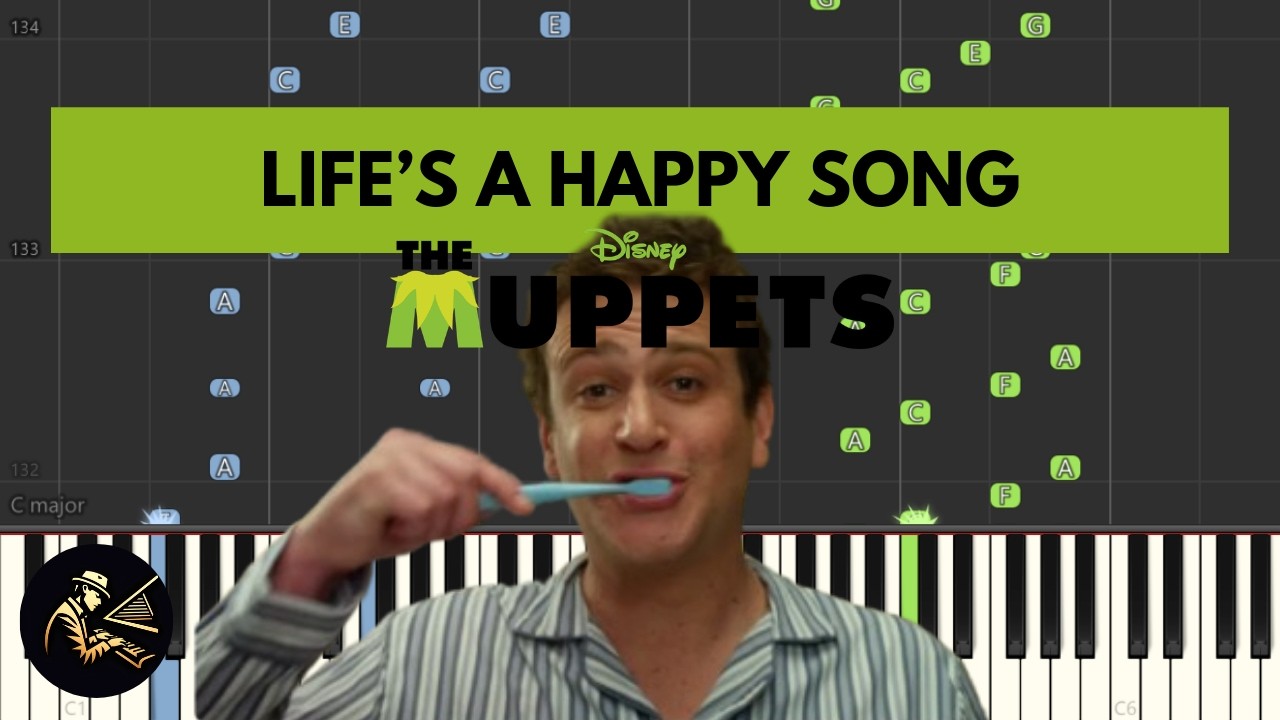 Life's a Happy Song - The Muppets | Piano Accompaniment Tutorial (Synthesia)
