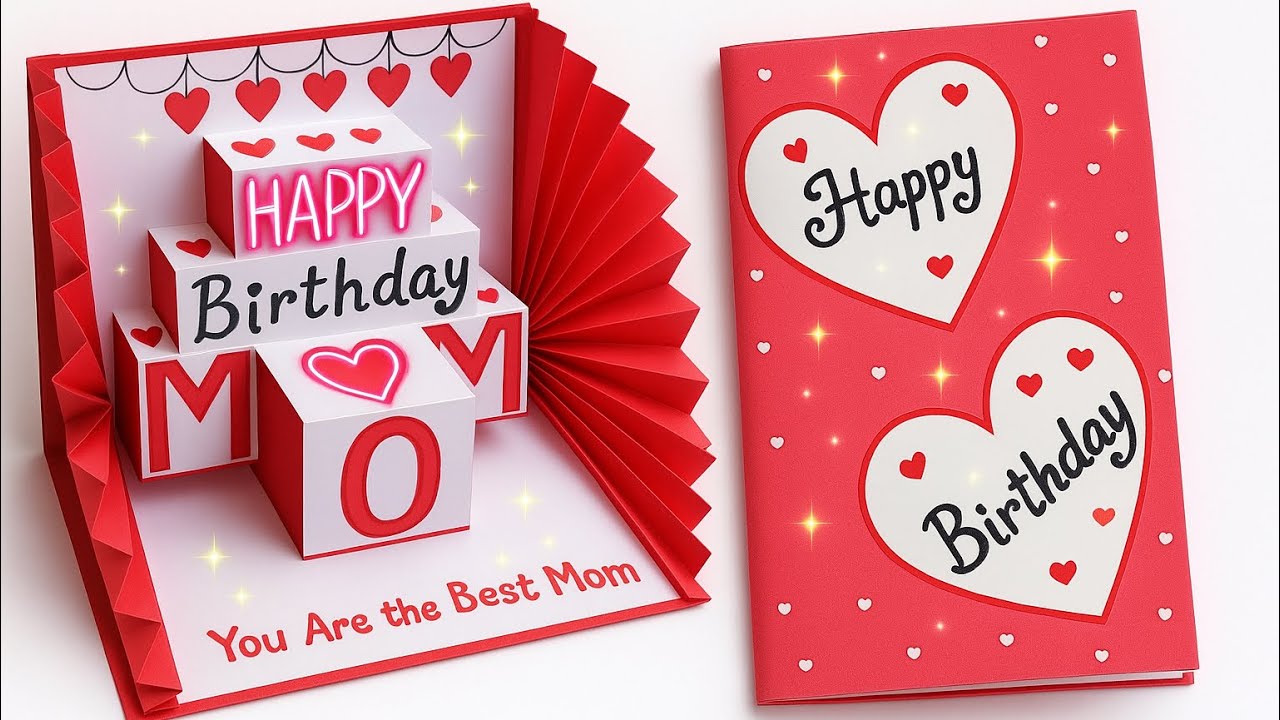 DIY Pop-Up Birthday Card for MOM 💖 | Beautiful Handmade Surprise Card Making