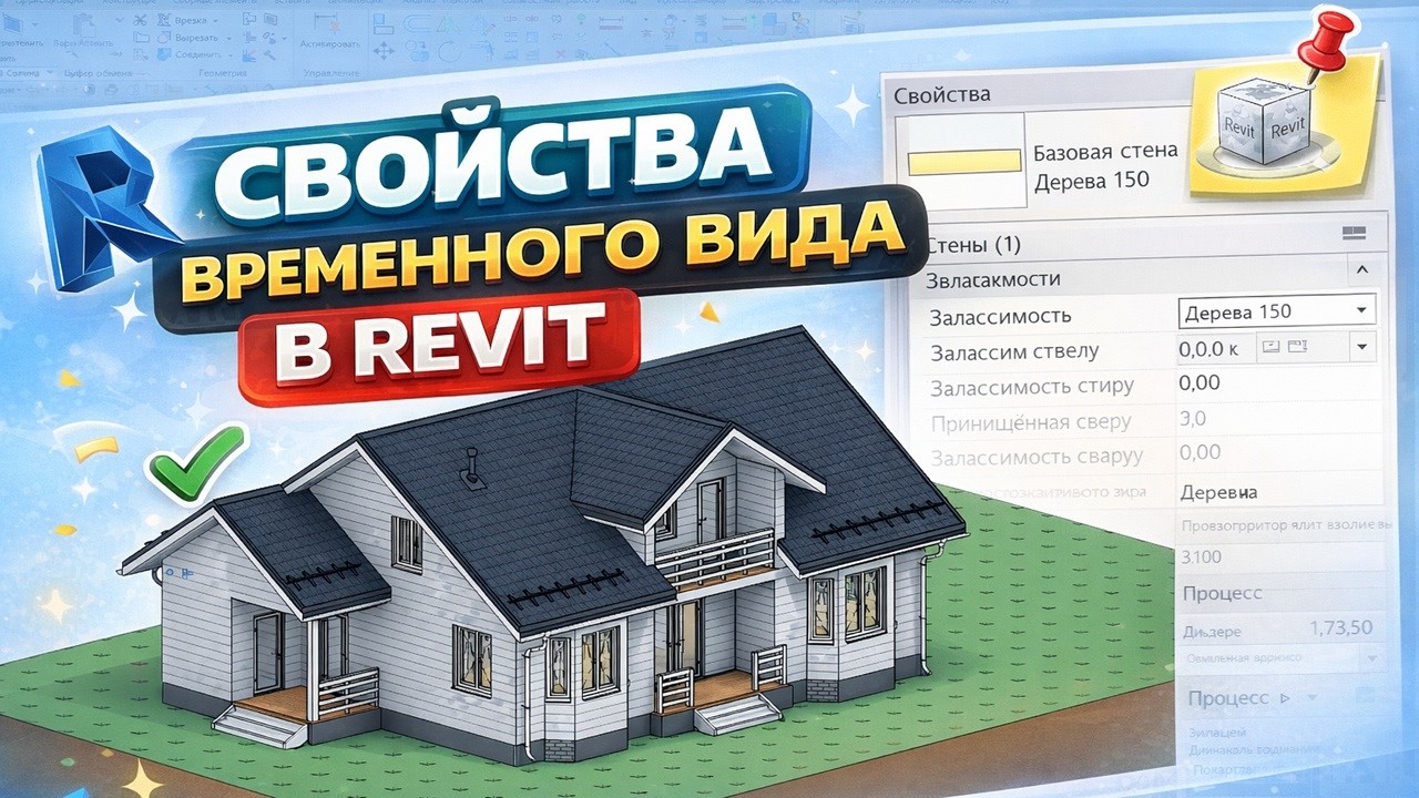 Свойства временного вида в Revit | Каркасный дом в Revit | Курсы Revit