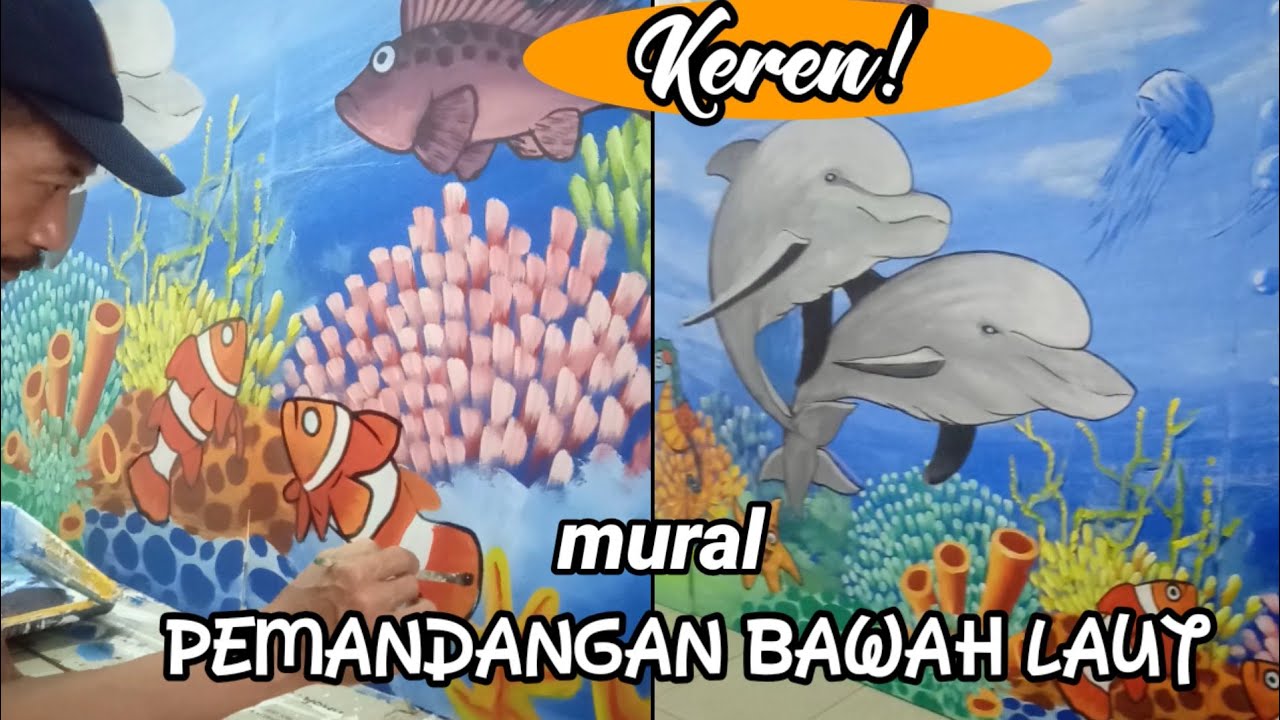 Mural keren Pemandangan Bawah Laut