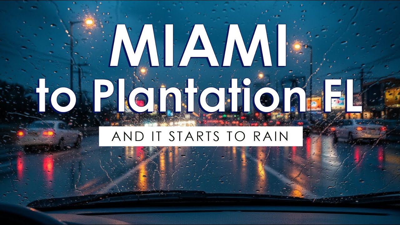 Miami to Plantation Florida In the Rain ASMR