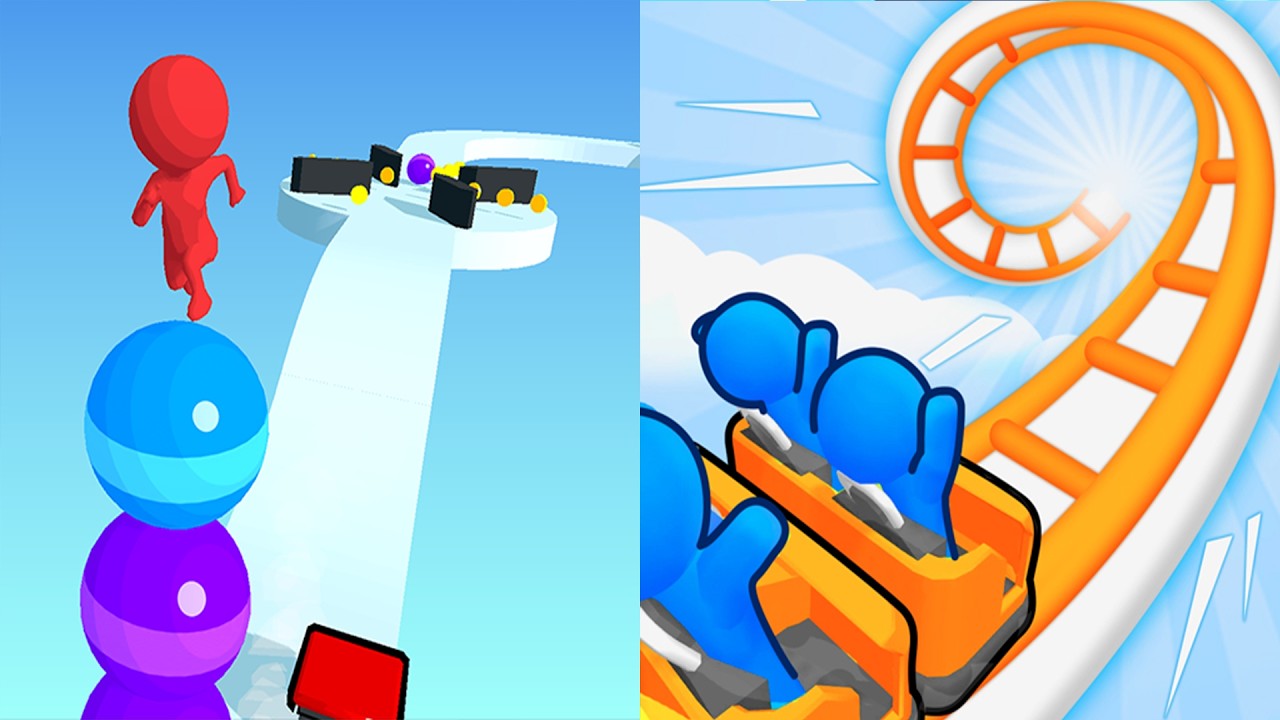Stack Rider VS Runner Coaster⚫🔴🔵  All Levels Gameplay Android, ios (Part  243)