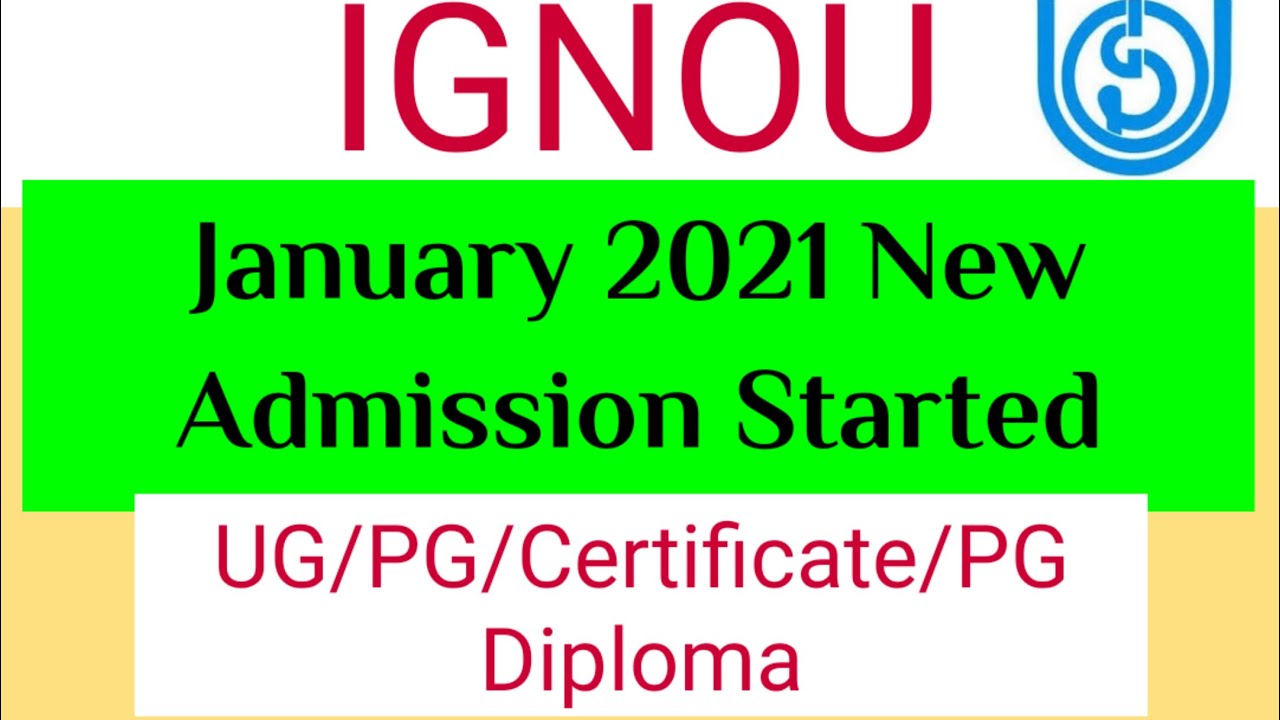 IGNOU|New Admission Started|January 2021