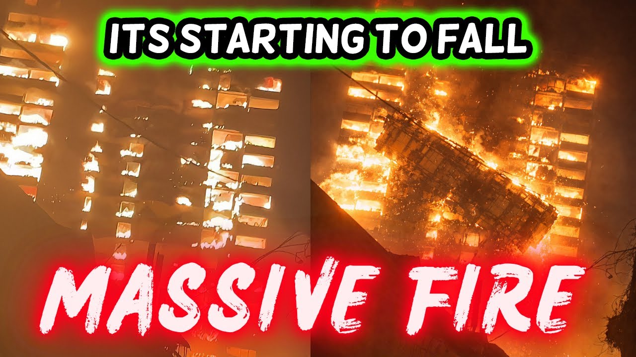 BREAKING: Massive Fire at Balogun Market Building &mdash; Partial Collapse Seen on Live Video