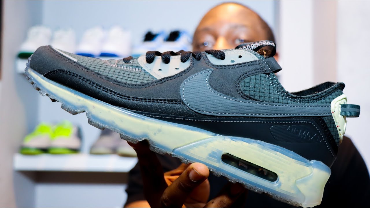 Nike Air Max Terrascape 90 Anthracite Grey On Foot Sneaker Review Sustainable Schopes 023 DH2973 001