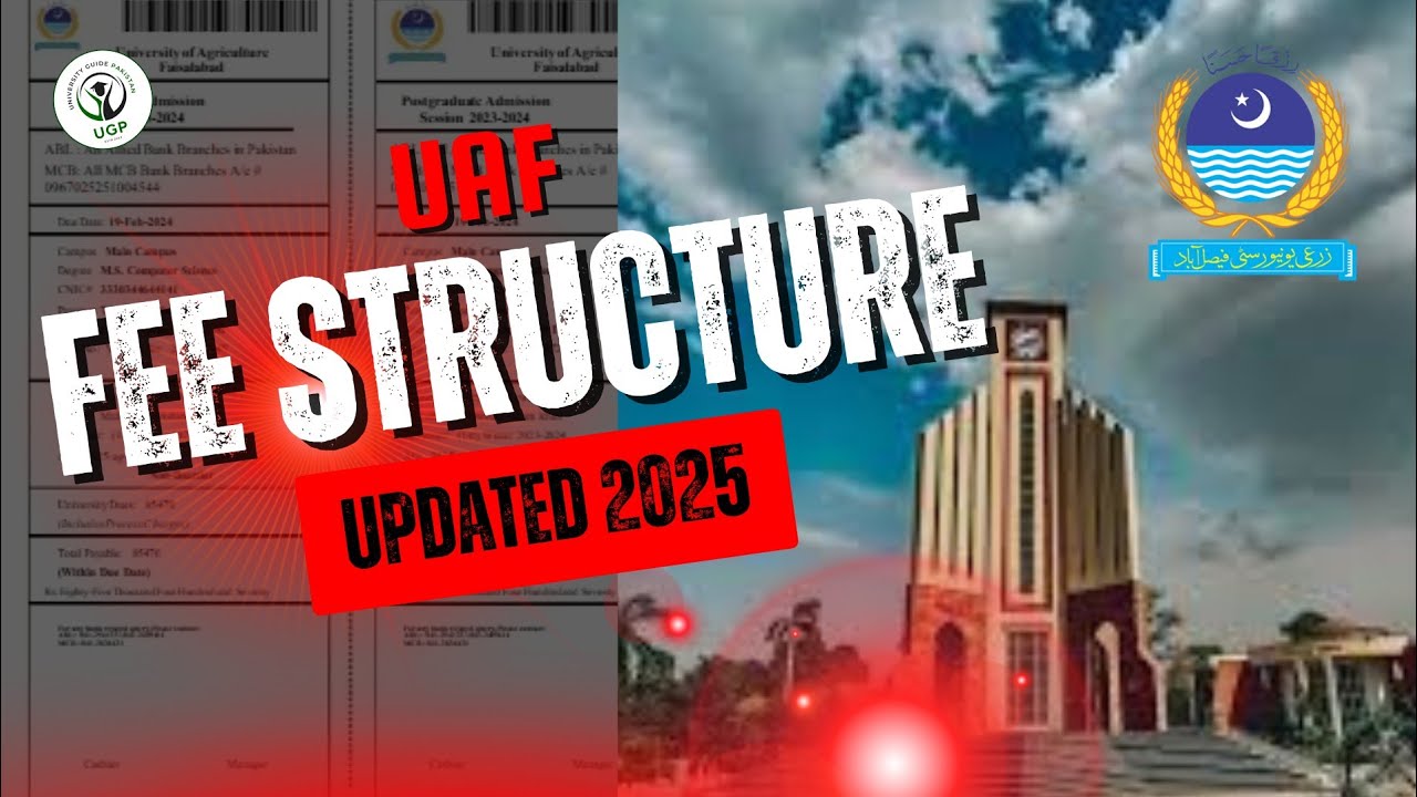 UAF Updated Fee Structure For undergraduate & postgraduate 2025-26 