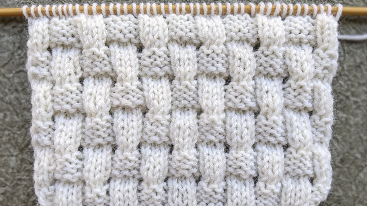 Knit Lace Basketweave Stitch