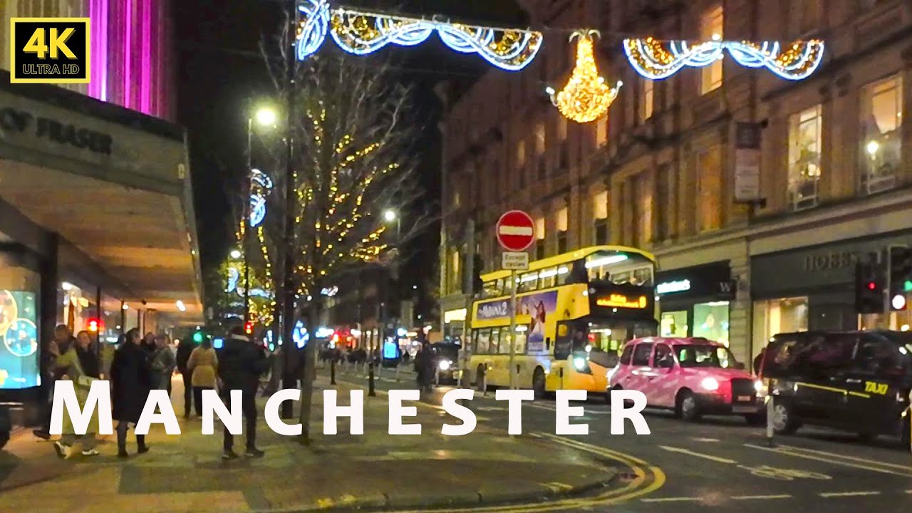 🇬🇧 Christmas lights from St. Peter's Square, Albert Square, King Street Market to Deansgate