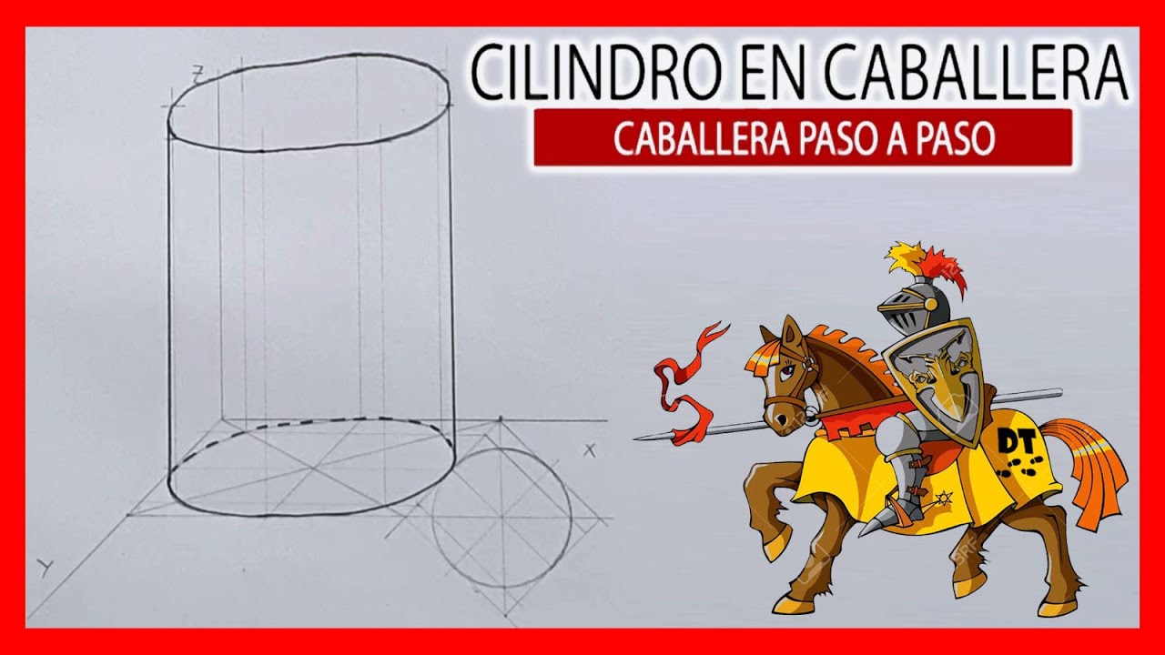 🔋🔋 CILINDRO en perspectiva CABALLERA 💪 circunferencia de la base en el plano XY