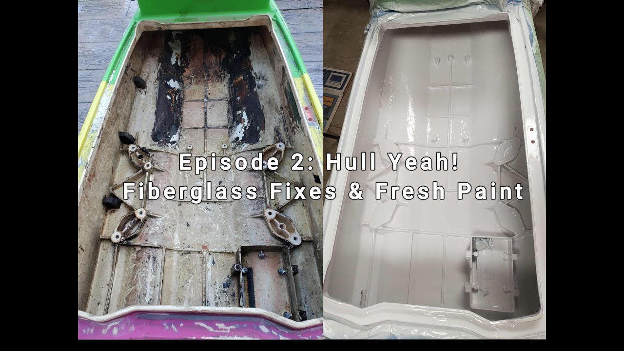Refreshing my Vintage JS550 Jetski | Episode 2: Hull Yeah! Fiberglass Fixes & Fresh Paint