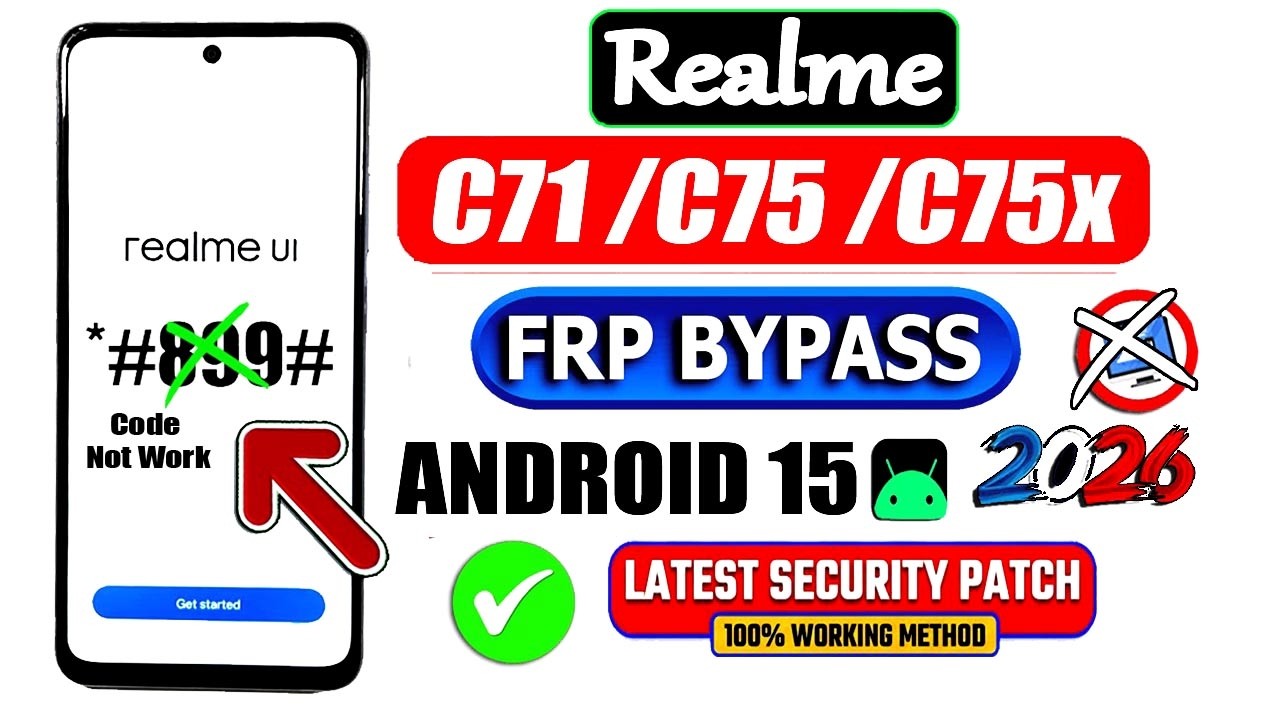 How to Remove Frp Realme C71 /c75 /c75x | Realme { Android 15 } FRP/Google Unlock | *#899# Not Work