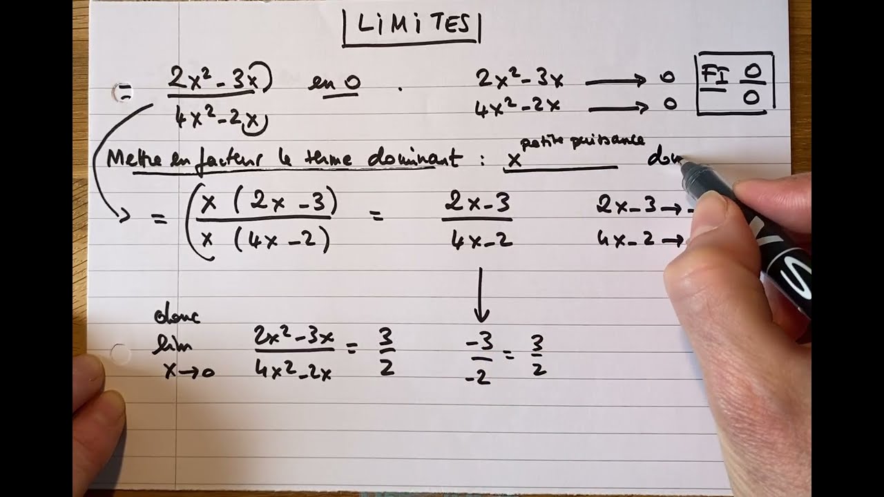 Limites avec forme indéterminée : comment les lever et comment bien rédiger [Étude de fonctions]
