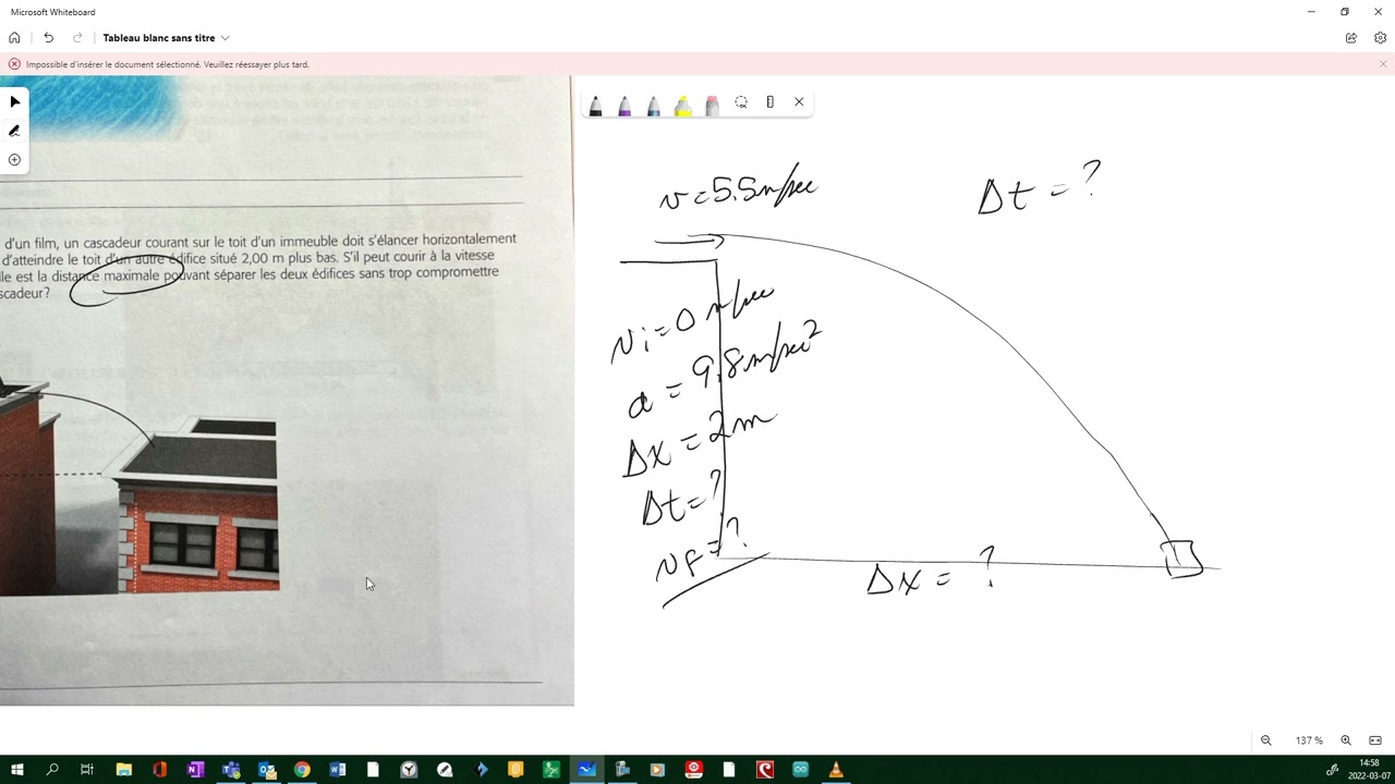 #2 projectile horizontalement