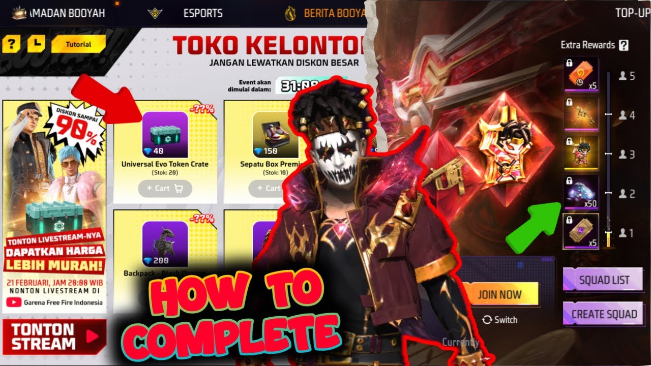 FF Indonesia Server 🔥 Toko Kelontong Event! | How to Complete Full Details (FF Today&rsquo;s Event)