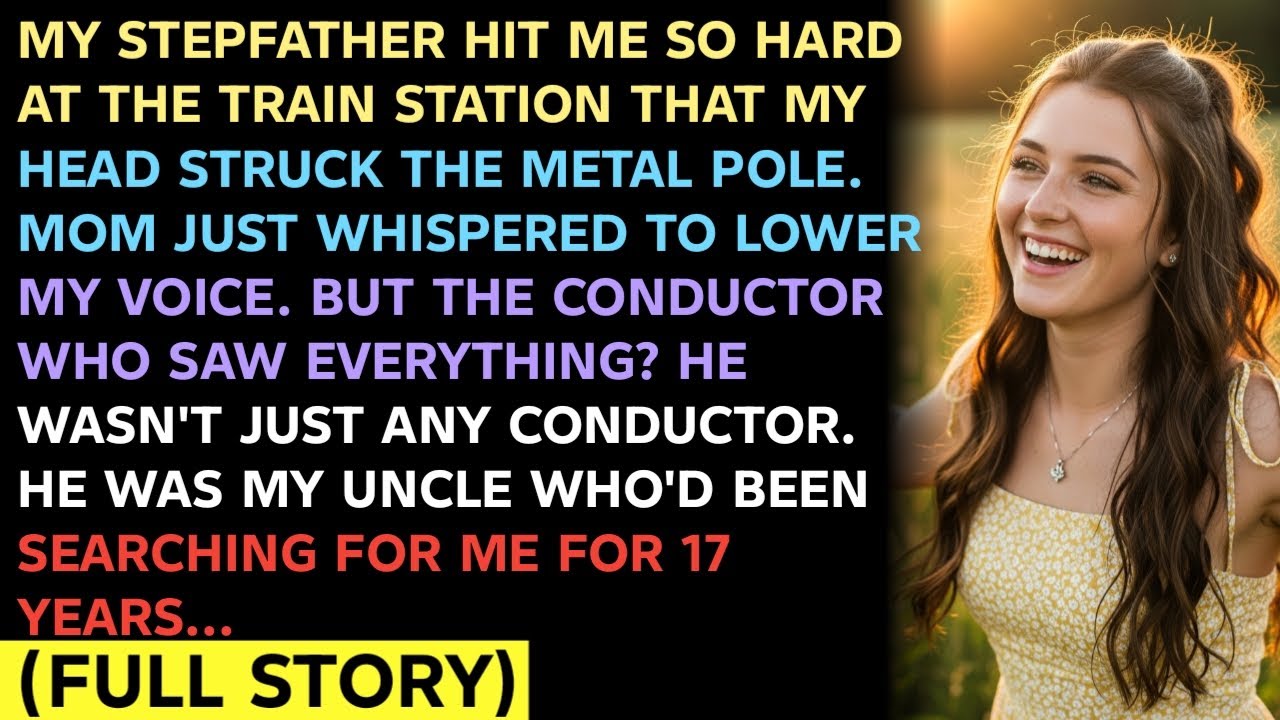 MY STEPFATHER HIT ME SO HARD AT THE TRAIN STATION THAT MY HEAD STRUCK THE METAL POLE. MOM JUST WHISP