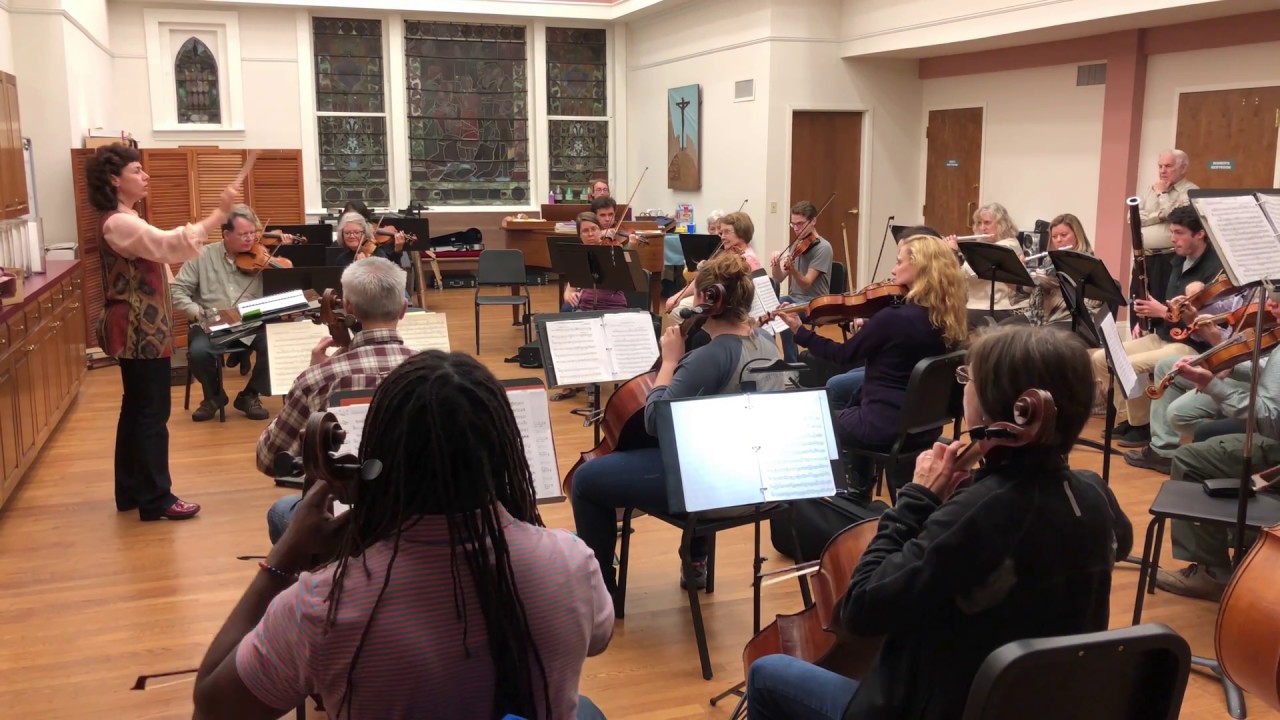 Maestra Suzanna Pavlovsky rehearsing the Palmetto Chamber Orchestra