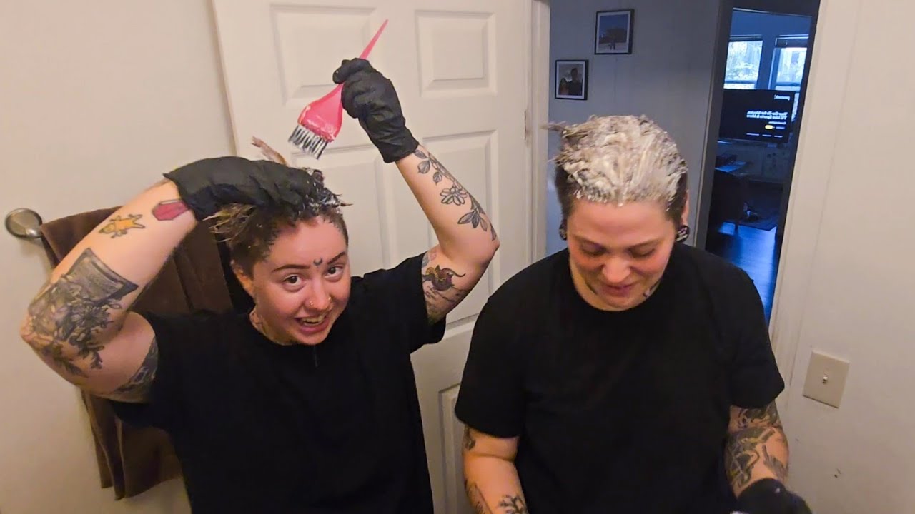This was a bad idea (bleaching our hair)