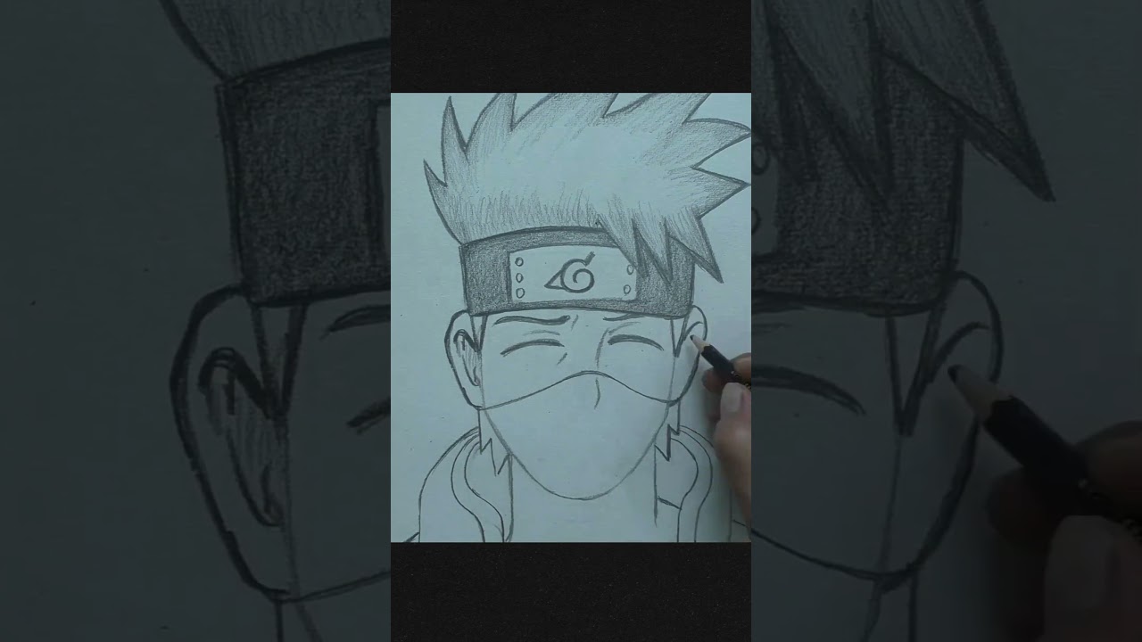 How to draw Kakashi Hatake || Easy anime drawing ideas for beginners #anime #drawingtutorial