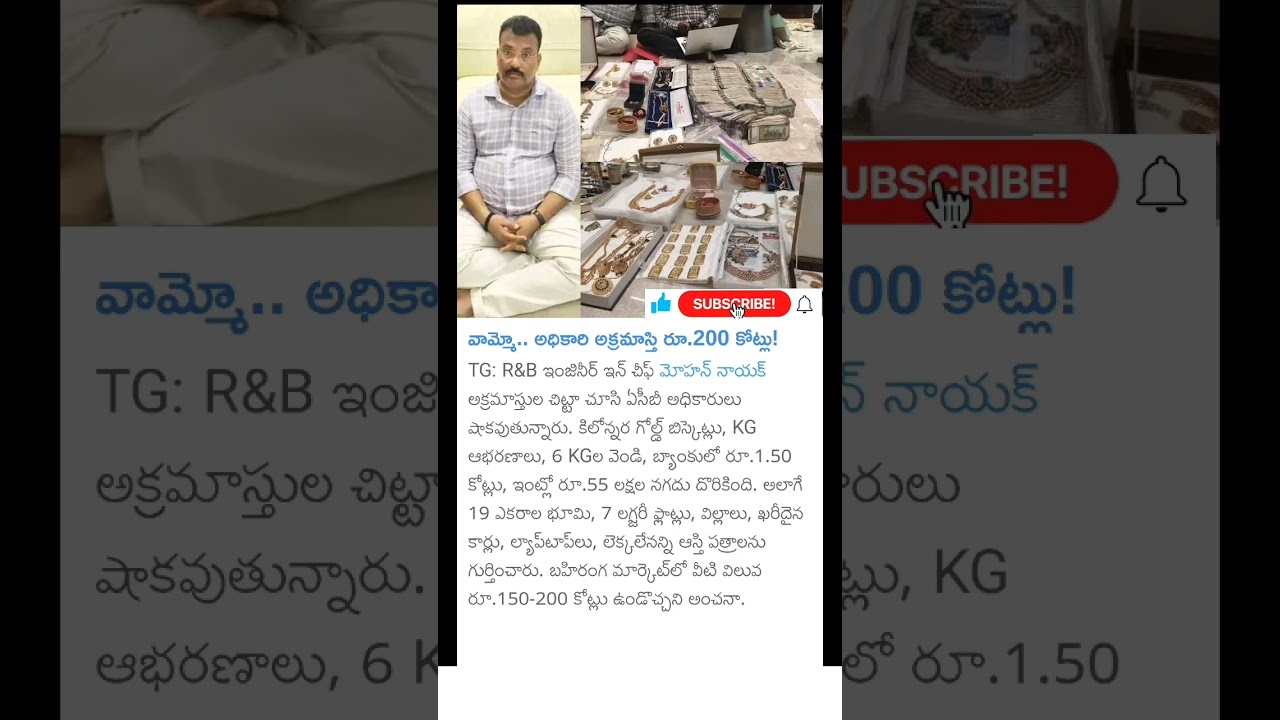 R&B engineer chief mohan Naik corrupted property