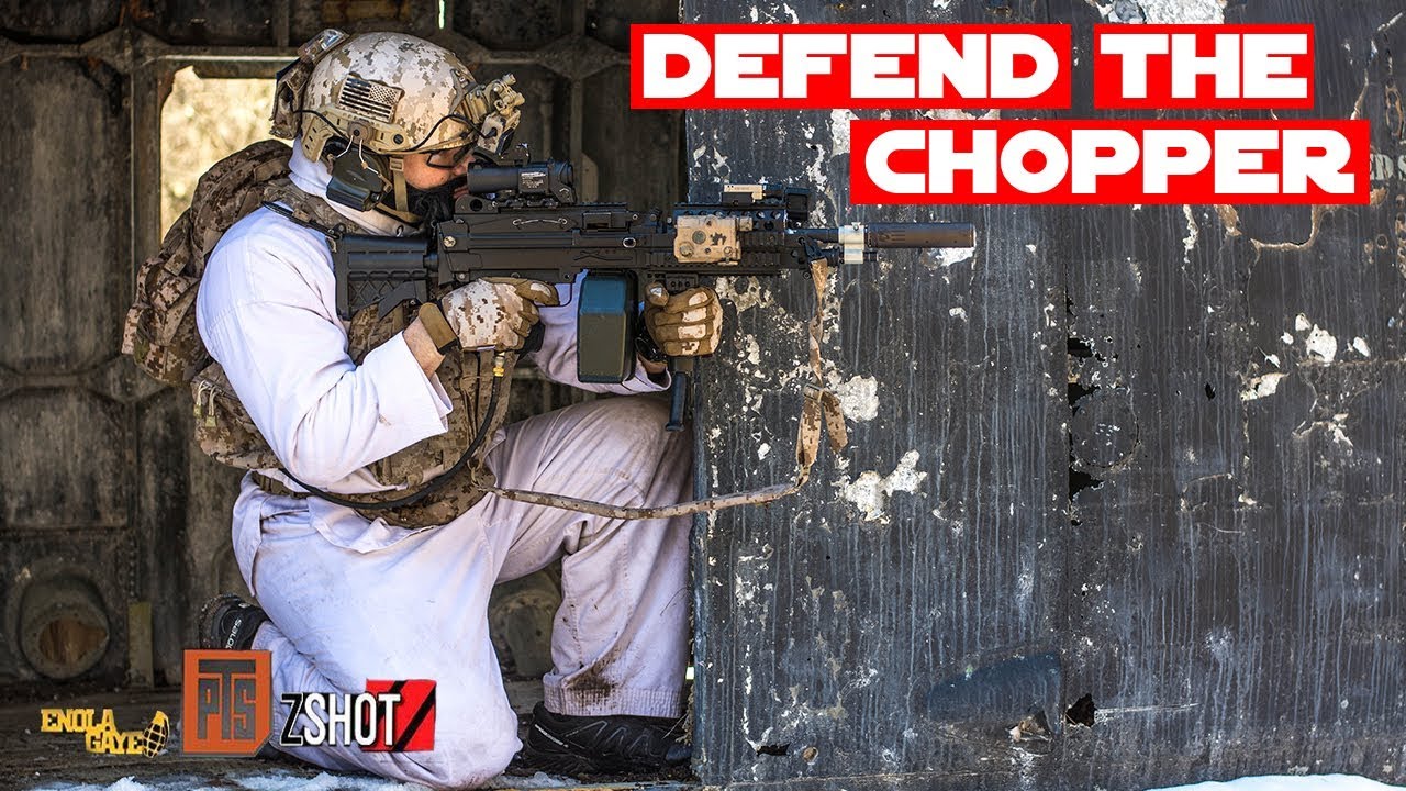 Defend The Helicopter - Winter Airsoft Gameplay