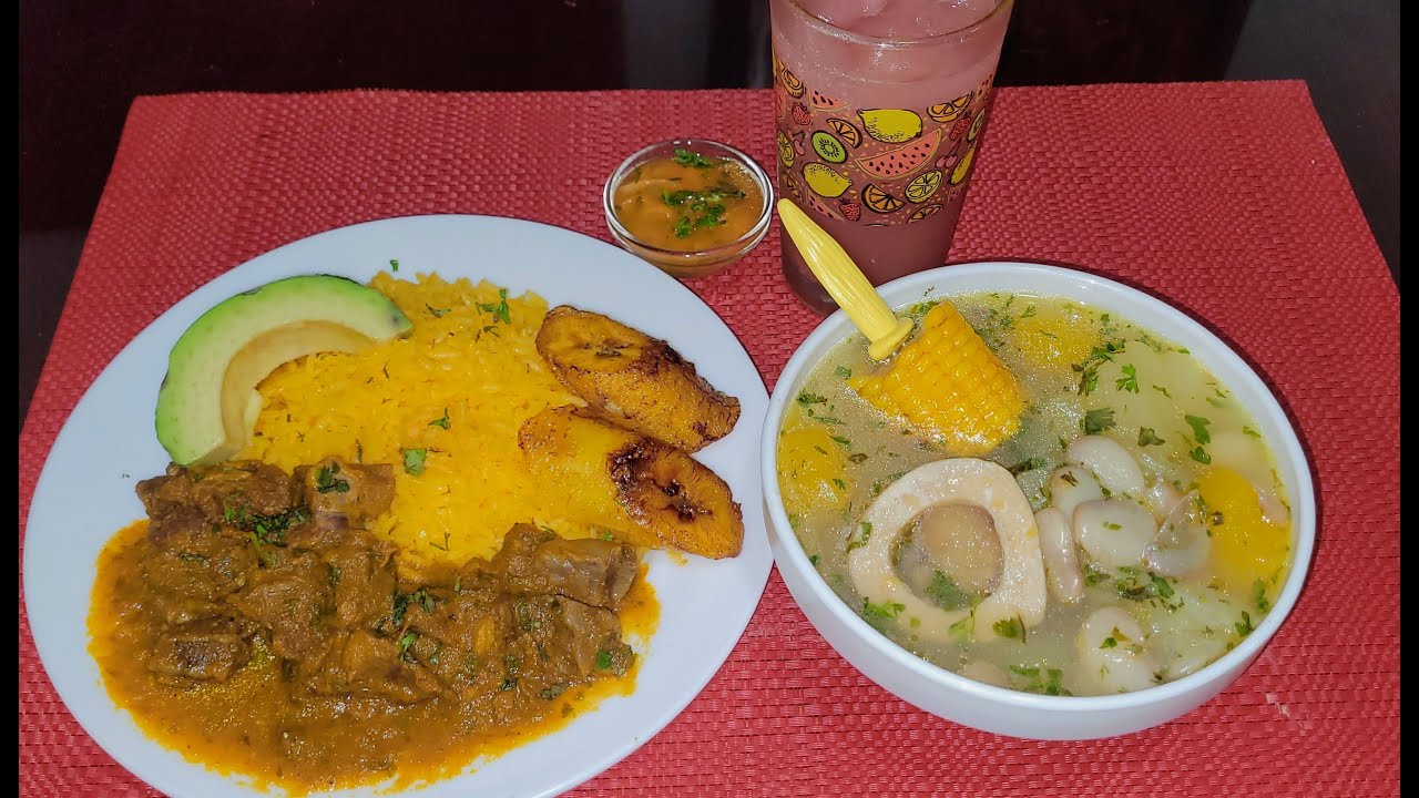 ‼️ALMUERZO 🇪🇨COMPLETO 1° de Mayo,  Caldo de hueso con habas, Seco de carne y Jugo de Guayaba✅️✅️