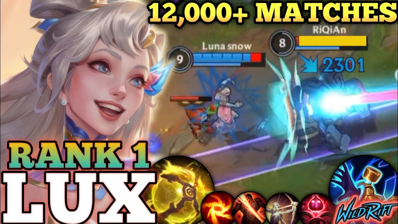 LUX DEADLY 100% ULT ACCURACY! 12000+ MATCHES + QUADRA - TOP 1 GLOBAL LUX BY Luna snow - WILD RIFT