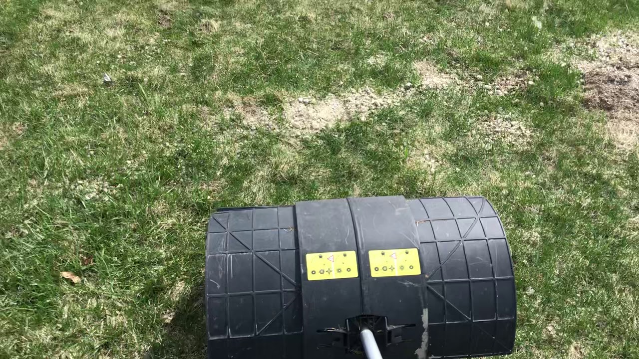 Using a Stihl power broom with rubber paddles.
