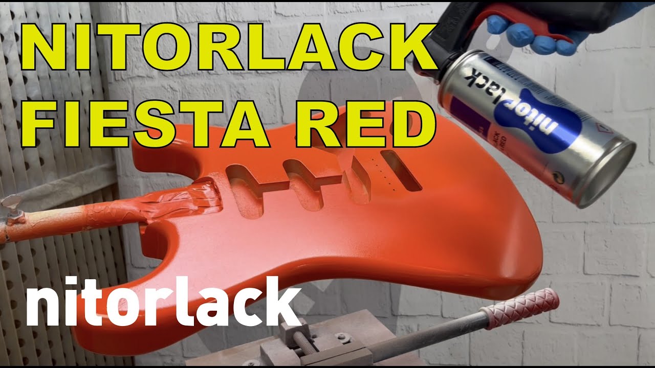 Painting a Guitar From Wood - Fiesta red colour