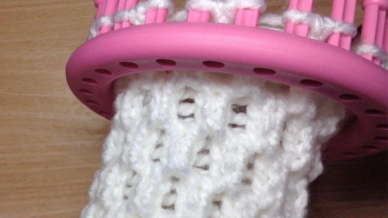 How To Knit CRISS CROSS STITCH on a Round Loom - Step-By-Step Tutorial