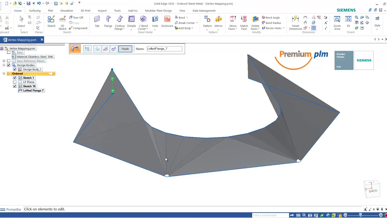 Solid Edge Trick & Tip: Lofted Flange Vertex Mapping