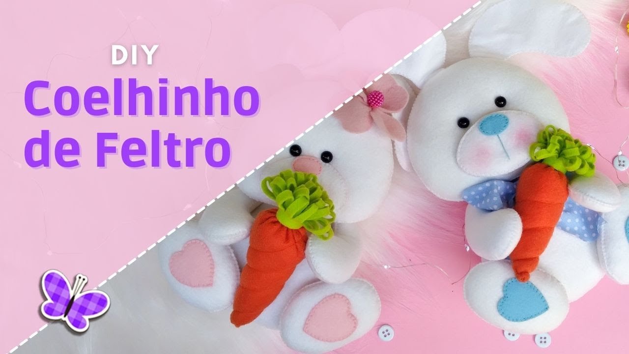 Como Fazer Coelhinho em Feltro para a Páscoa