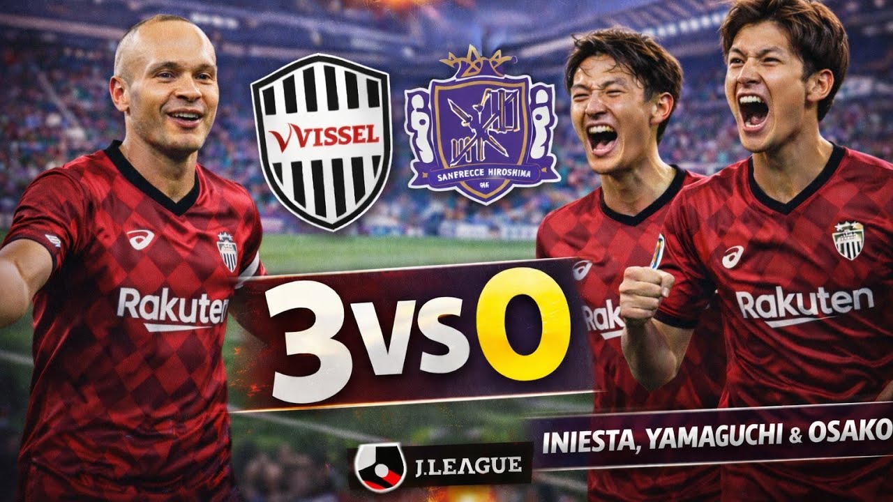 Campeonato japonês 2022 Meiji Yasuda j1 R8 Vissel Kobe 3X0 Sanf Hiroshima
