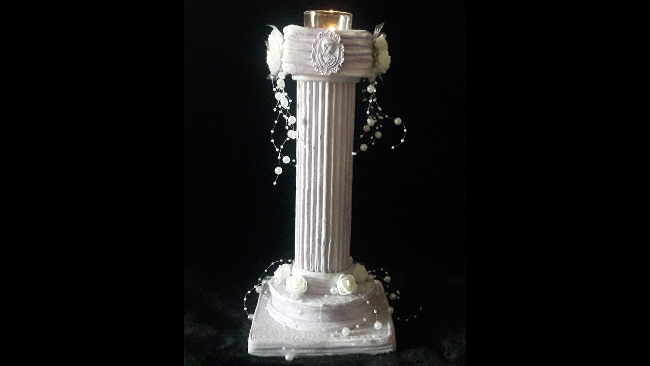 CANDELABRO DE CARTON-PORTA VELAS-RECICLANDO-CARTON-👀😃😊😍💖🎁