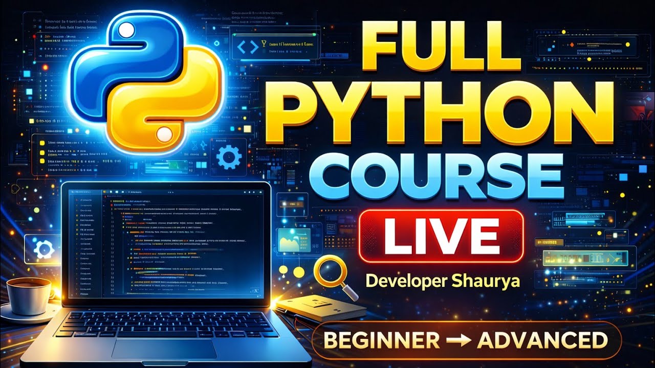 🔴Day 16 - Python made simple LIVE | File handling and error | Developer Shaurya