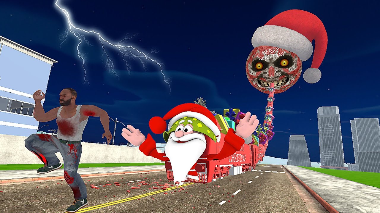 Longest Santa Claus Monster Moon Attack on Franklin - indian bikes driving 3d game 