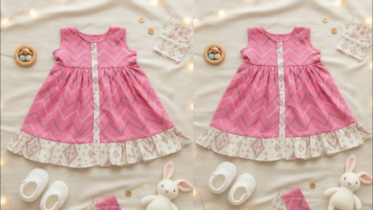 Very Easy and Cute Baby Frock Cutting and stitching tutorial 