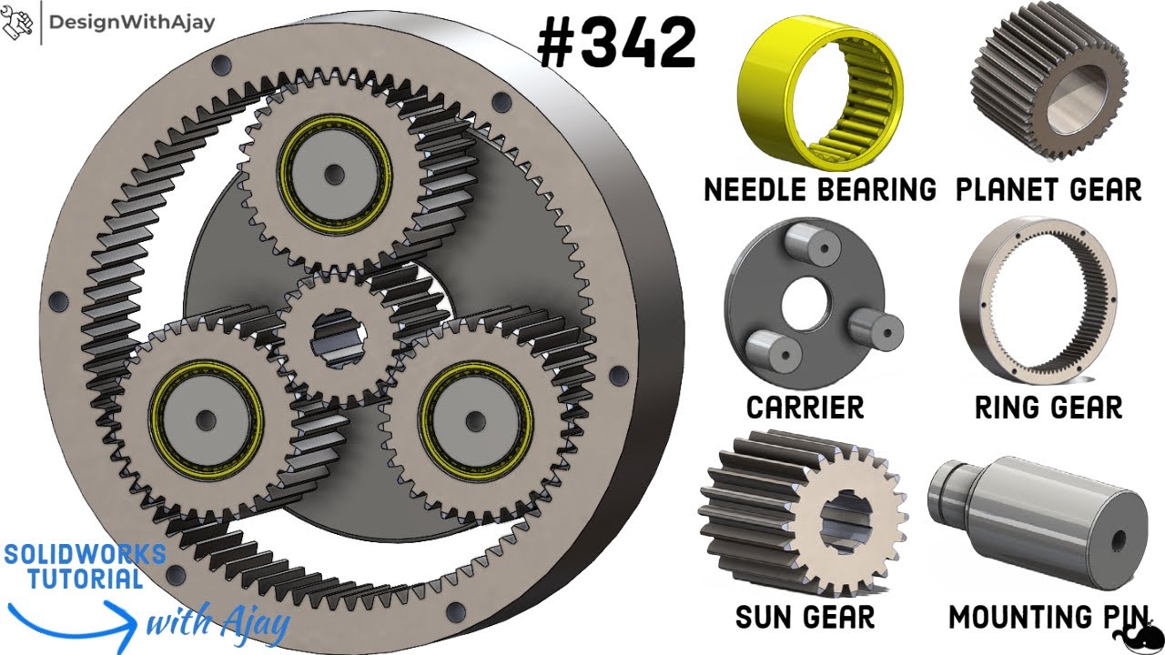 How to Design a Single Stage Planetary Gearbox #342 | DesignWithAjay | | CAD 3D Designer |