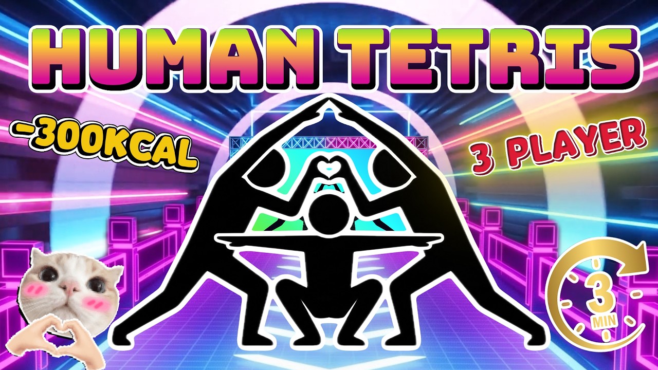 HUMAN TETRIS🔥 Interactive Warm Up | 3 Player Trio Challenge