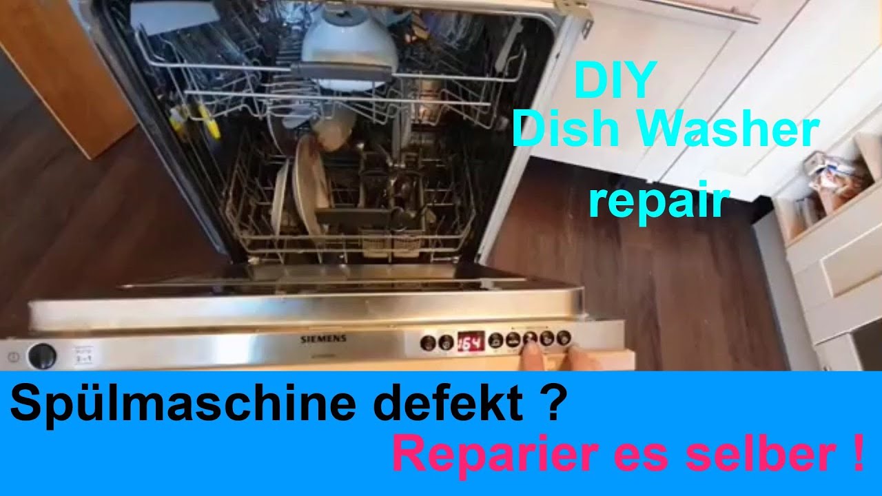 Spülmaschine reparatur, Dishwasher repair Bosch Siemens, bleibt stehen bei 0:01, trocknet nicht,