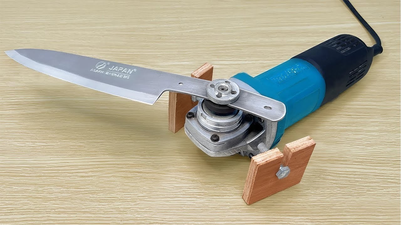Insert knife into the Angle Grinder and you'll be surprised by the results!