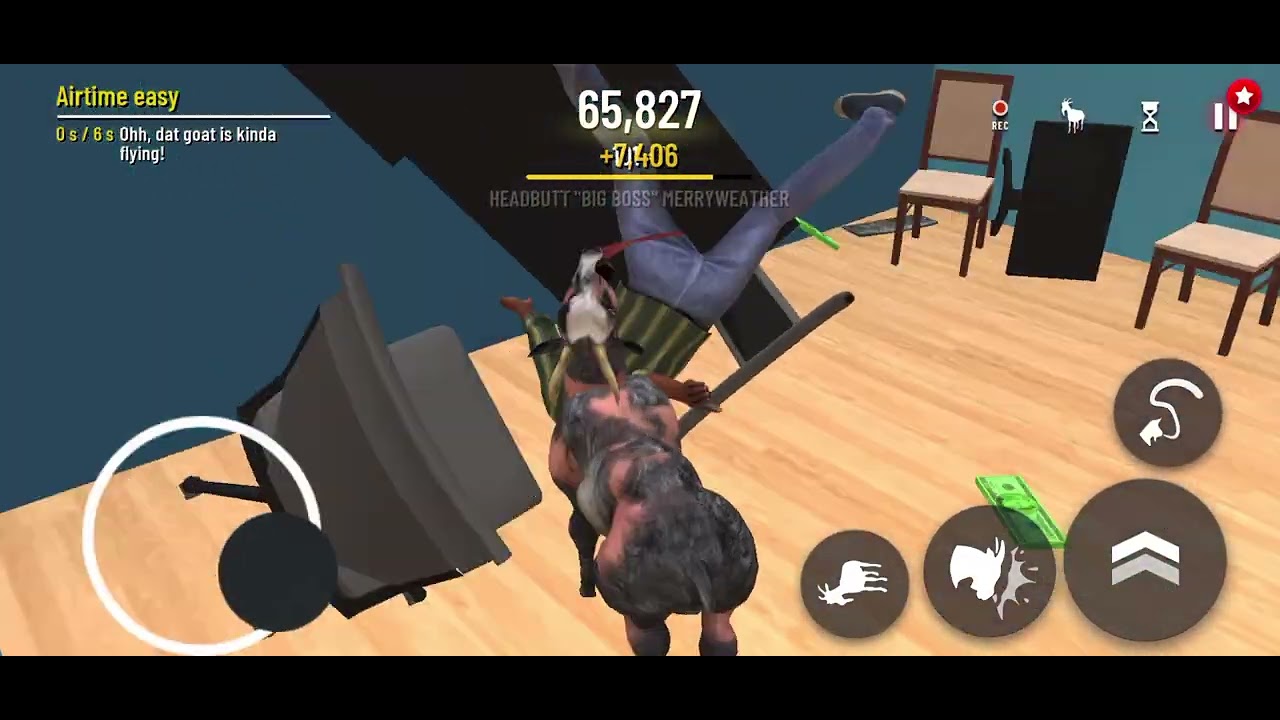 Playing goat simulator 