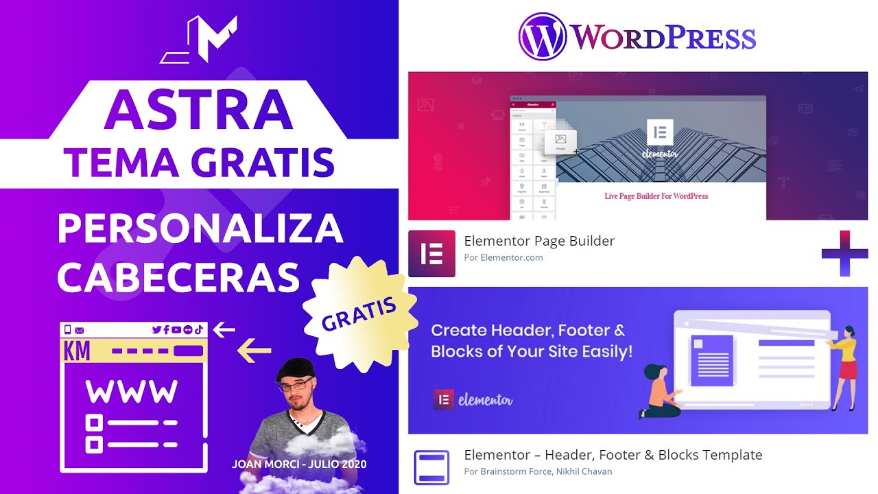 WordPress: Astra. Personaliza Cabeceras (con Elementor + plugin especial)