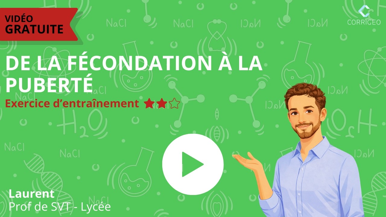 SVT 2de/Ex difficulté ⭐⭐ Ch8 : De la fécondation à la puberté